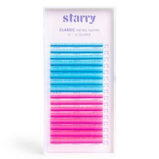 Ciglia neon blu / rosa D 0,1 MIX 7-13mm