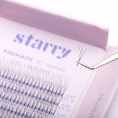 3D Ciglia Volume pre-fatte CC 0,07 (416 ventagli) 0 Starry ciglia